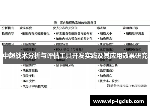 中超战术分析与评估工具开发实践及其应用效果研究